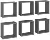 VidaXL Wandschappen kubus 6 st 30x15x30 cm grijs online kopen