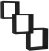 VIDAXL Wandschappen kubus 84, 5x15x27 cm bewerkt hout zwart online kopen
