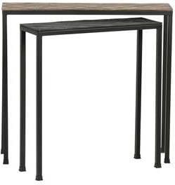 WOOOD Exclusive Sidetable 'Lane' Set van 2 stuks, kleur Zwart/Antique Brass