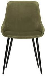 Woood Exclusive Selin Eetkamerstoel Fluweel Grasgroen Set van 2