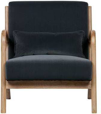 WOOOD Fauteuil 'Mark' Velvet, kleur Antraciet