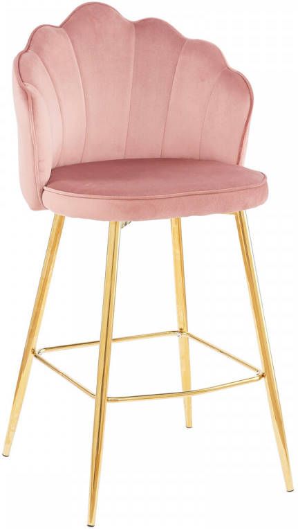 Artistiq Barkruk 'Alexander' Velvet, kleur roze(zithoogte 68cm )