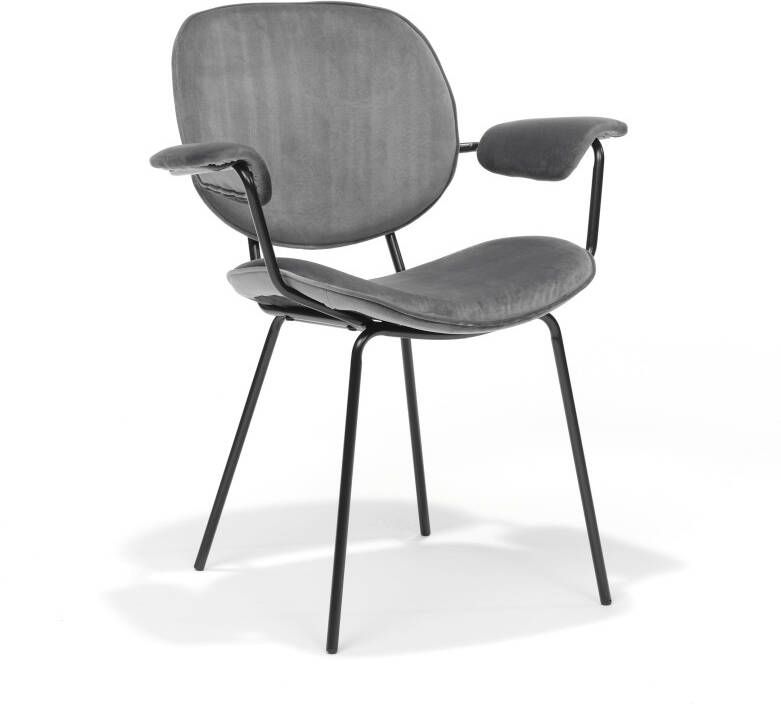 Huisenthuis.nl Armstoel Emma Grijs Set van 2