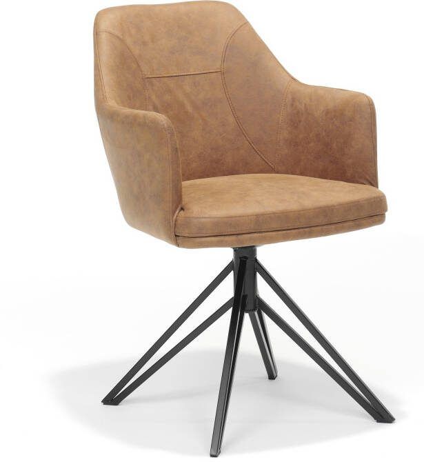 Huisenthuis.nl Armstoel Melvin Cognac Set van 2