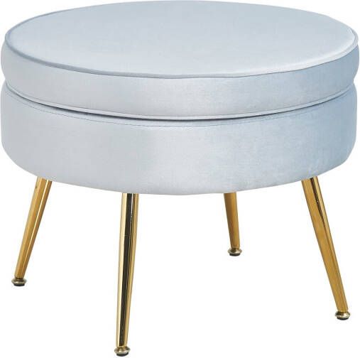 Huisenthuis.nl Poef Chanelle Lichtgrijs 52 cm