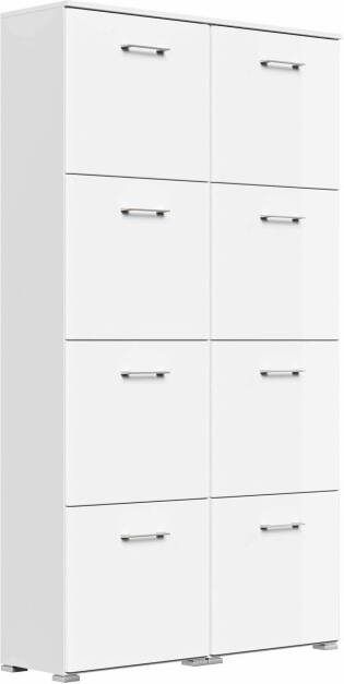 Huisenthuis.nl Schoenenkast Ragnar Hoogglans Wit 105x187x32 cm
