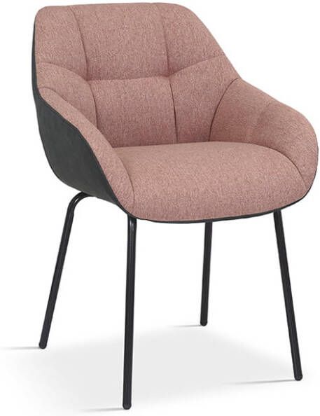 Huisenthuis.nl Stoel Dundee Roze Donkergrijs Set van 2