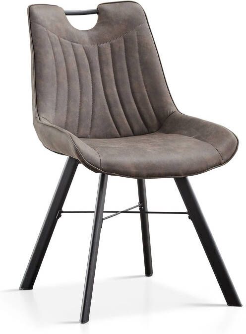 Huisenthuis.nl Stoel Marijn Donkergrijs Set van 2