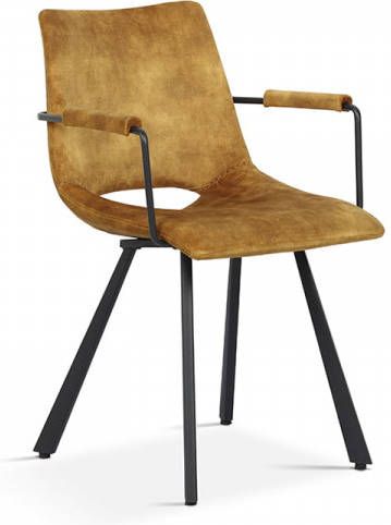 Huisenthuis.nl Stoel Tommy Velours Goud Set van 2