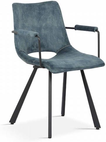 Huisenthuis.nl Stoel Tommy Velours Petrol Set van 2