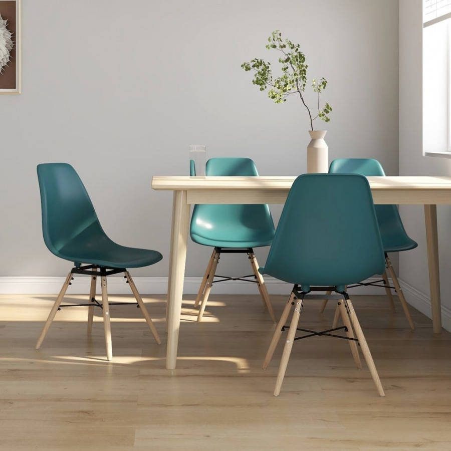 vidaXL Eetkamerstoelen 4 st PP turquoise