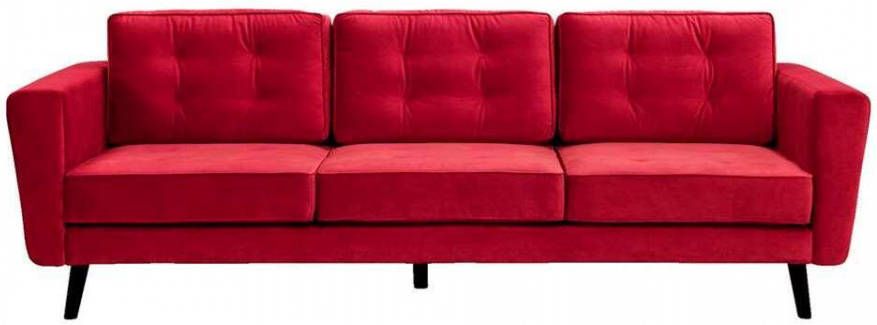 Fluweel Bank Bristol 3 zits rood Leen Bakker