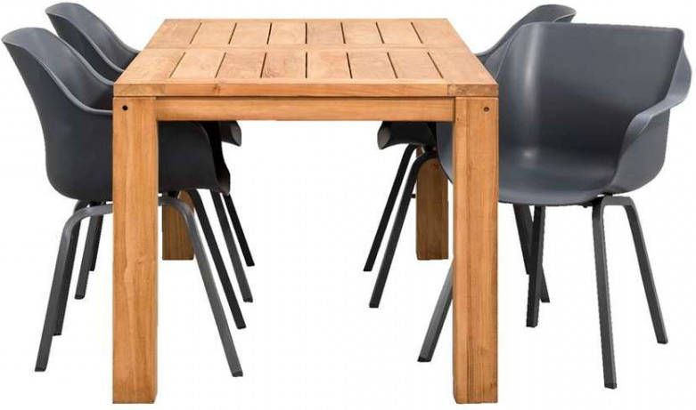 Hartman Le Sud tuinset Sophie Antibes rechthoekig grijs 5 delig Leen Bakker