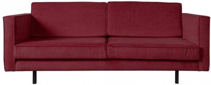 Leen Bakker Bank Harlem 3, 5 zits velours bordeauxrood