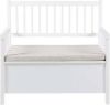 MOOS Aster Bench Wood Lacquered White, Cushion Beige online kopen