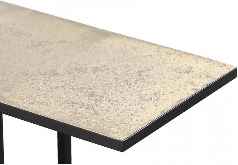 Leen Bakker Bijzettafel Hugo zwart/goudkleur 40x25x60 cm