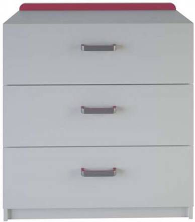 Leen Bakker Ladekast Reverso 3 lades wit 83, 7x77, 2x40, 5 cm