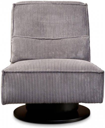 Leen Bakker Draaifauteuil Stuttgart ribcord antraciet