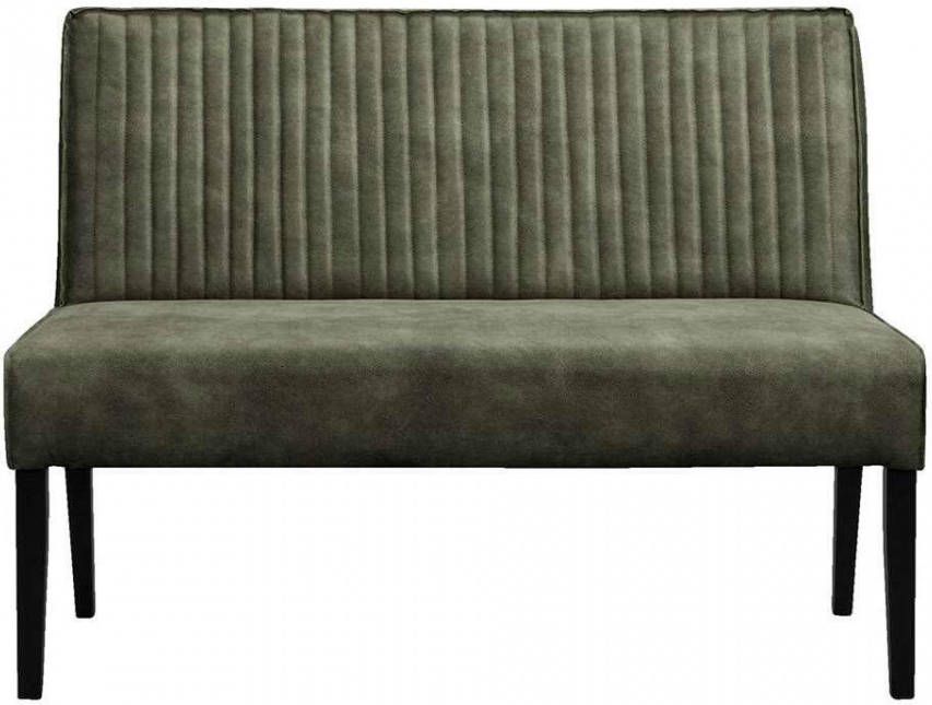 Leen Bakker Eetkamerbank Casey step leder groen 125 cm