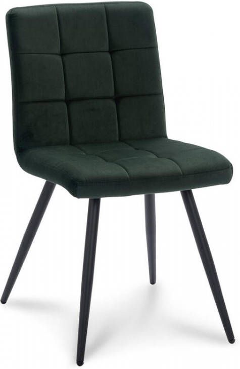 Leen Bakker Eetkamerstoel Ayden velvet groen(2 stuks)