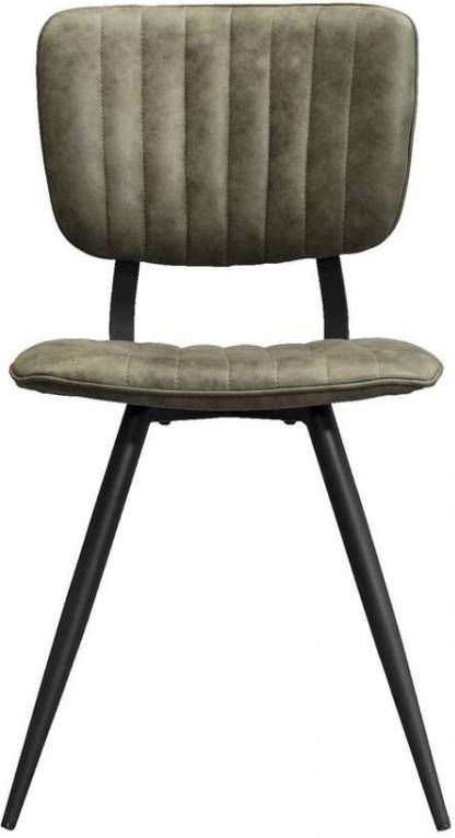 Leen Bakker Eetkamerstoel Brim stof olijfgroen