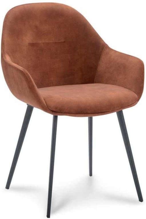 Leen Bakker Eetkamerstoel Cody velvet Adore copper(2 stuks)