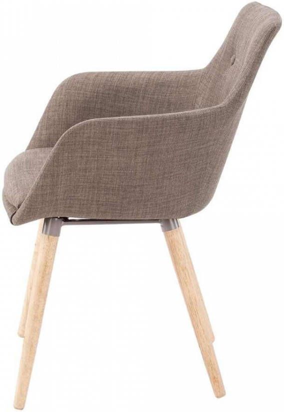 Interstil Eetkamerstoel 'Johannesburg' stof, kleur taupe