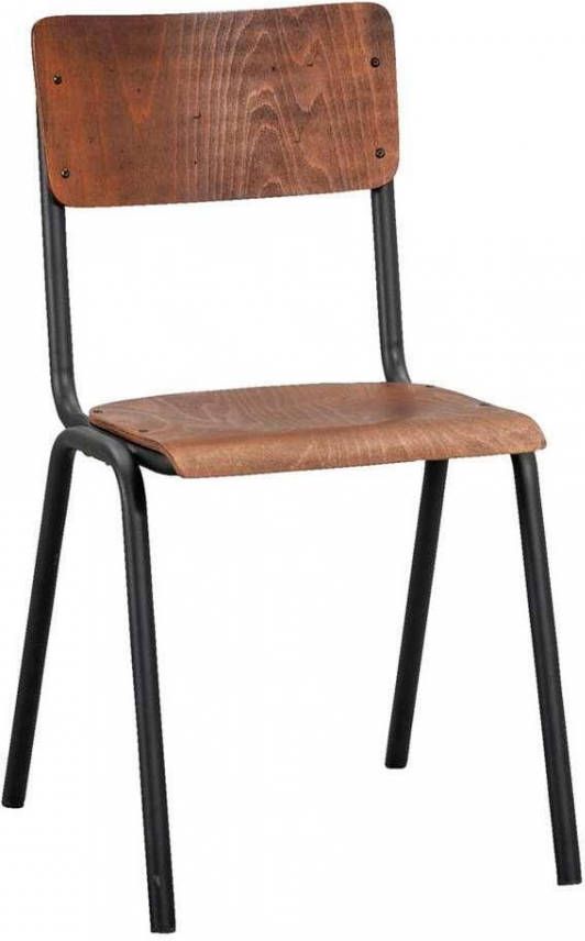 Leen Bakker Eetkamerstoel Oscar hout bruin/zwart