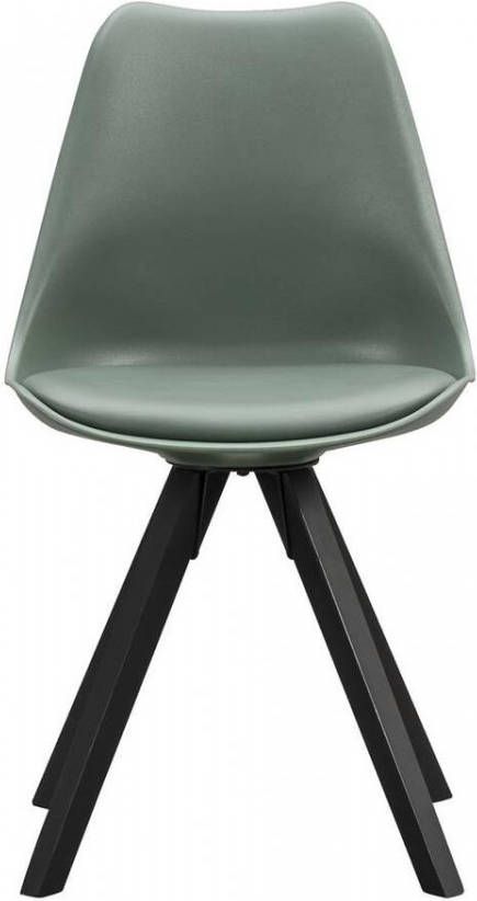 Leen Bakker Eetkamerstoel Senja kunststof groen zwart hout