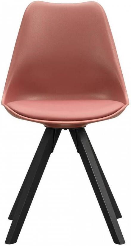 Leen Bakker Eetkamerstoel Senja kunststof terra zwart hout