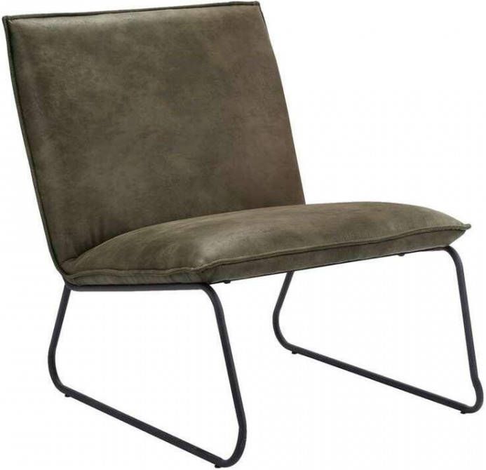 Leen Bakker Fauteuil Cooper leatherlook olijfgroen