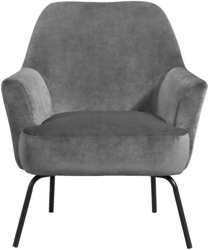Leen Bakker Fauteuil Hamburg fluweel donkergrijs