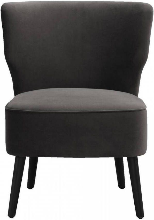 Leen Bakker Fauteuil Hasvik Stax velvet 84 antraciet