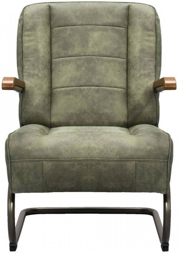 Leen Bakker Fauteuil Ivar stof olijfgroen
