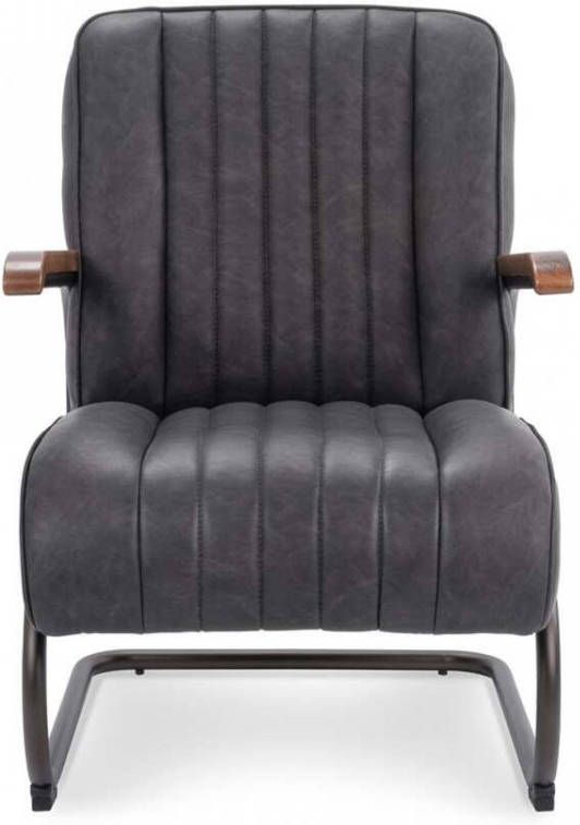 Leen Bakker Fauteuil Miles kunstleder antraciet