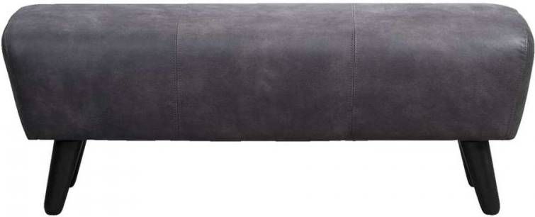Leen Bakker Hocker Felix antraciet leder Tennessee 45x123x40 cm