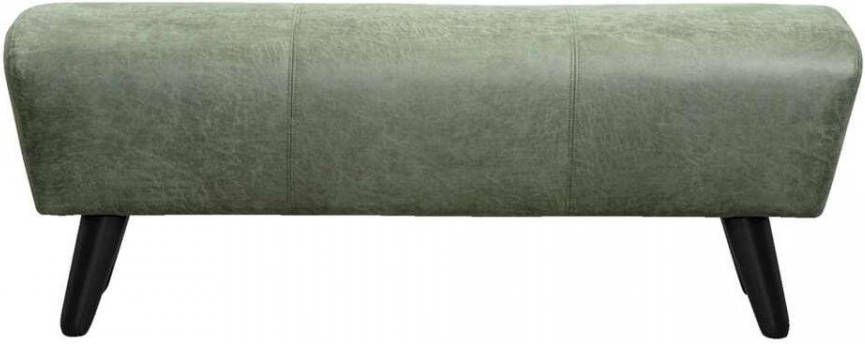 Leen Bakker Hocker Felix donkergroen leder Tennessee 45x123x40 cm
