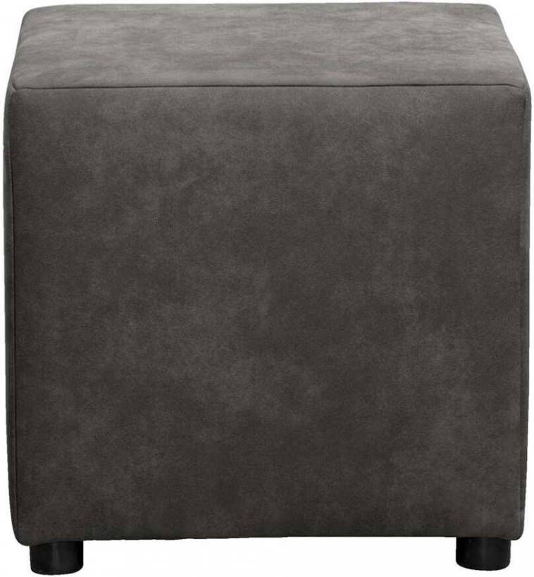 Leen Bakker Hocker Nando antraciet stof Preston 46x46x46 cm