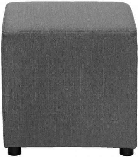 Leen Bakker Hocker Noah antraciet stof Portland 46x46x46 cm