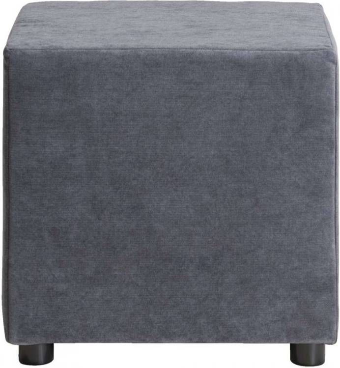 Leen Bakker Hocker Noah donkergrijs stof Orinoco 46x46x46 cm