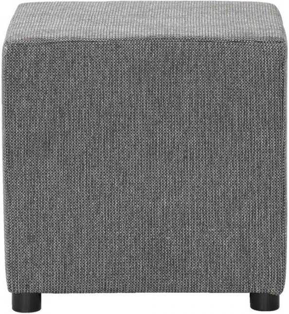 Leen Bakker Hocker Noah donkergrijs stof Sumatra 46x46x46 cm
