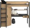 Parisot Hoogslaper Heavy met geïntegreerde kledingkast, bureau en ladder, vele planken online kopen