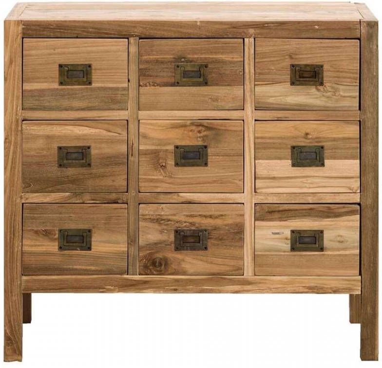 Leen Bakker Kast Dean natural recycled hout 75x80x35 cm