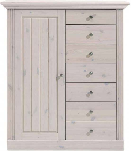 Leen Bakker Kast Monaco white wash 122, 9x103, 9x46, 5 cm