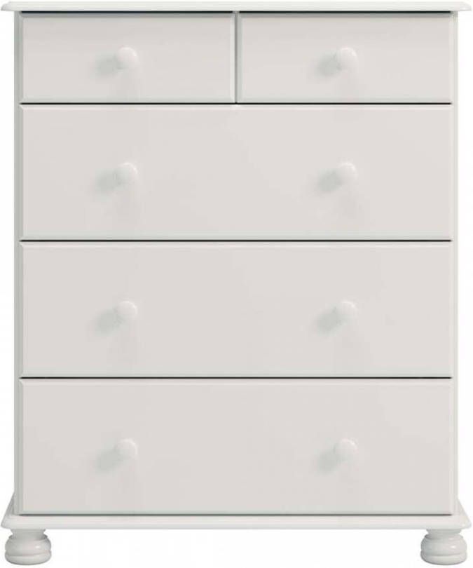 Leen Bakker Kast Richmond 5 lades wit 97, 9x82, 4x46, 8 cm
