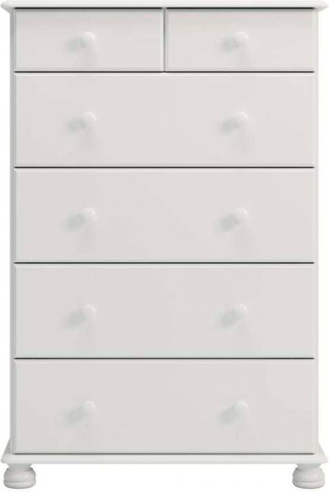 Leen Bakker Kast Richmond 6 lades wit 121, 9x82, 4x46, 8 cm