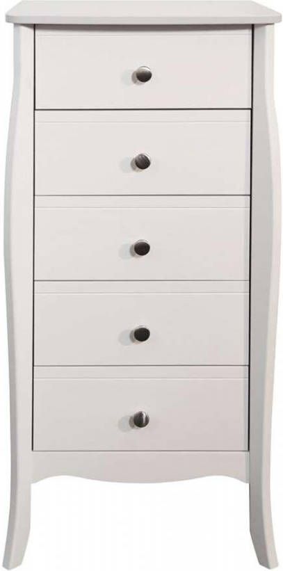 Leen Bakker Ladekast Baroque 5 lades wit 102x51x45 cm