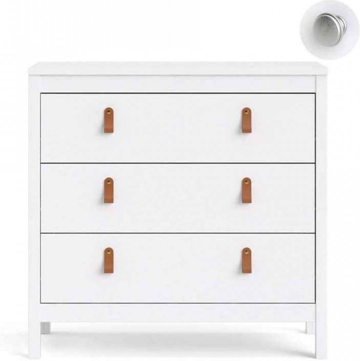 Leen Bakker Ladekast Madeira wit 80x82x38 cm