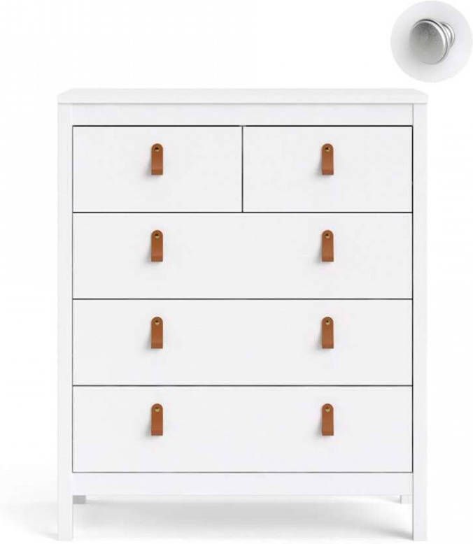 Leen Bakker Ladekast Madeira wit 99x82x38 cm