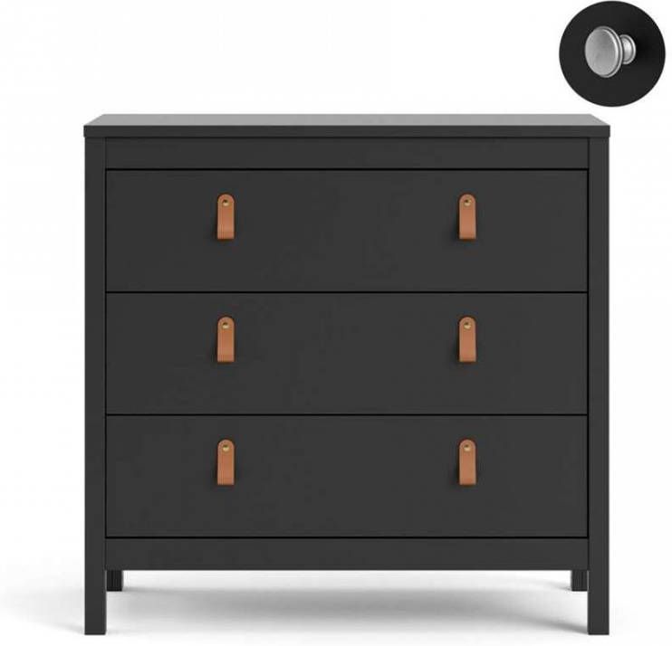 Leen Bakker Ladekast Madeira zwart 80x82x38 cm